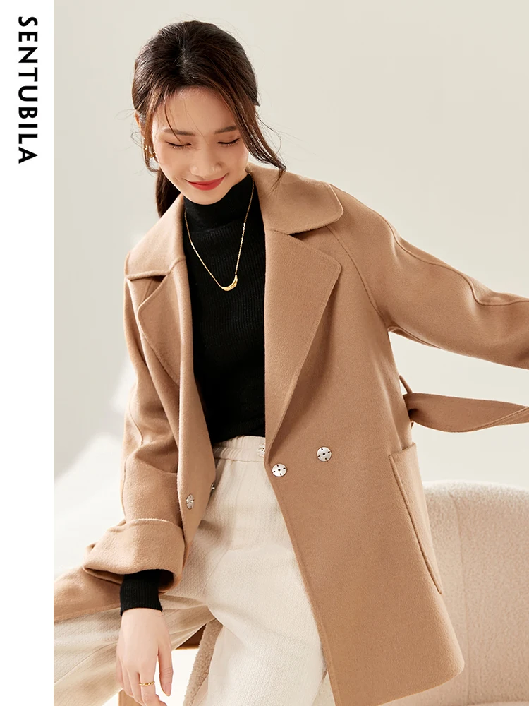 SENTUBILA Women Winter Wool Co - Wool Coat Peacoat recension och pris