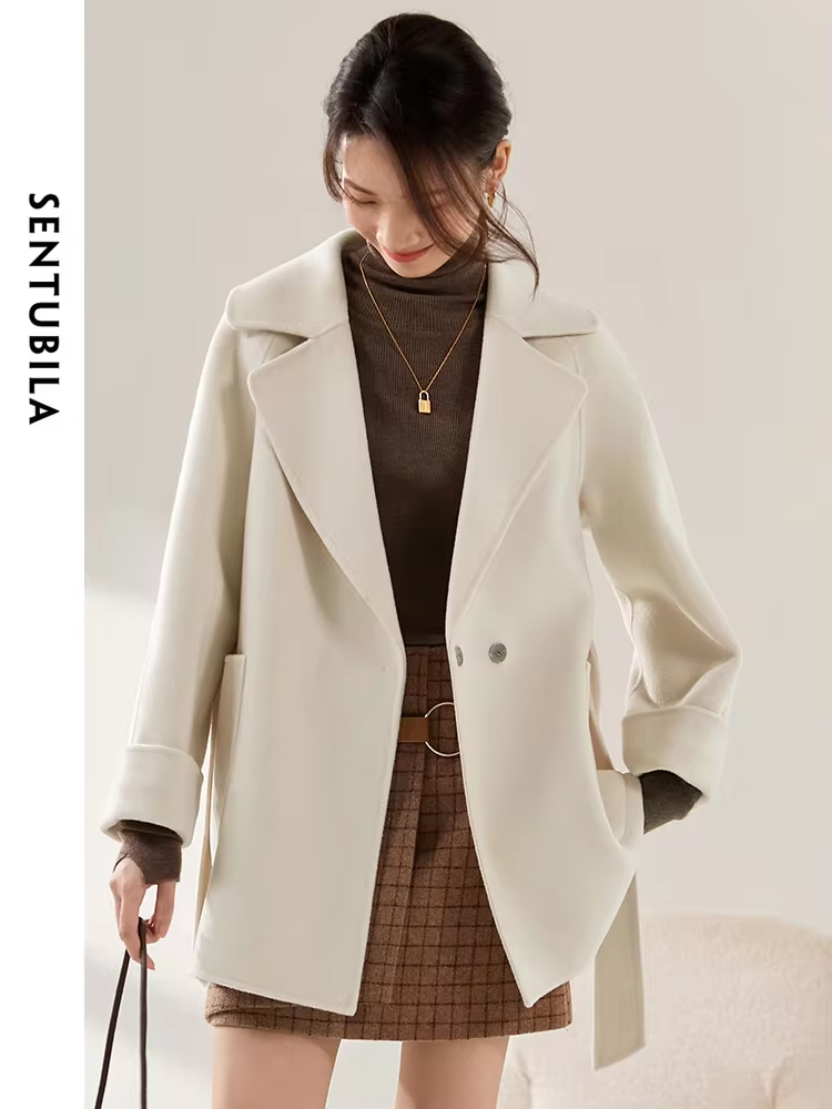 SENTUBILA Women Winter Wool Co - Wool Coat Peacoat recension och pris