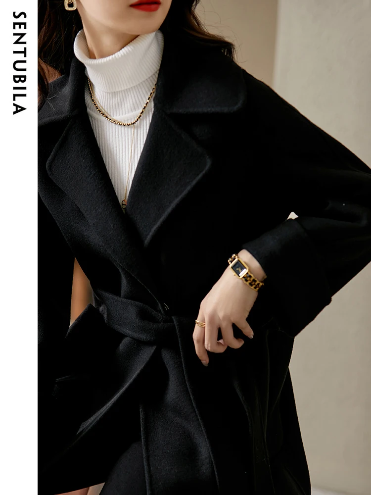 SENTUBILA Women Winter Wool Co - Wool Coat Peacoat recension och pris