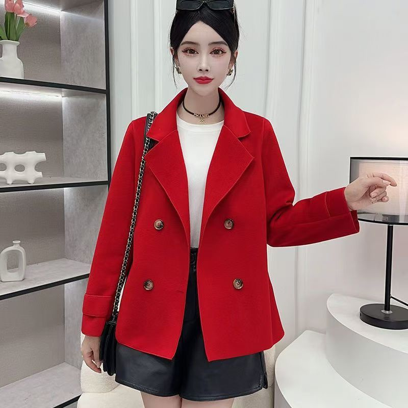 Autumn Winter Black Woolen Coa - Wool Coat Peacoat recension och pris