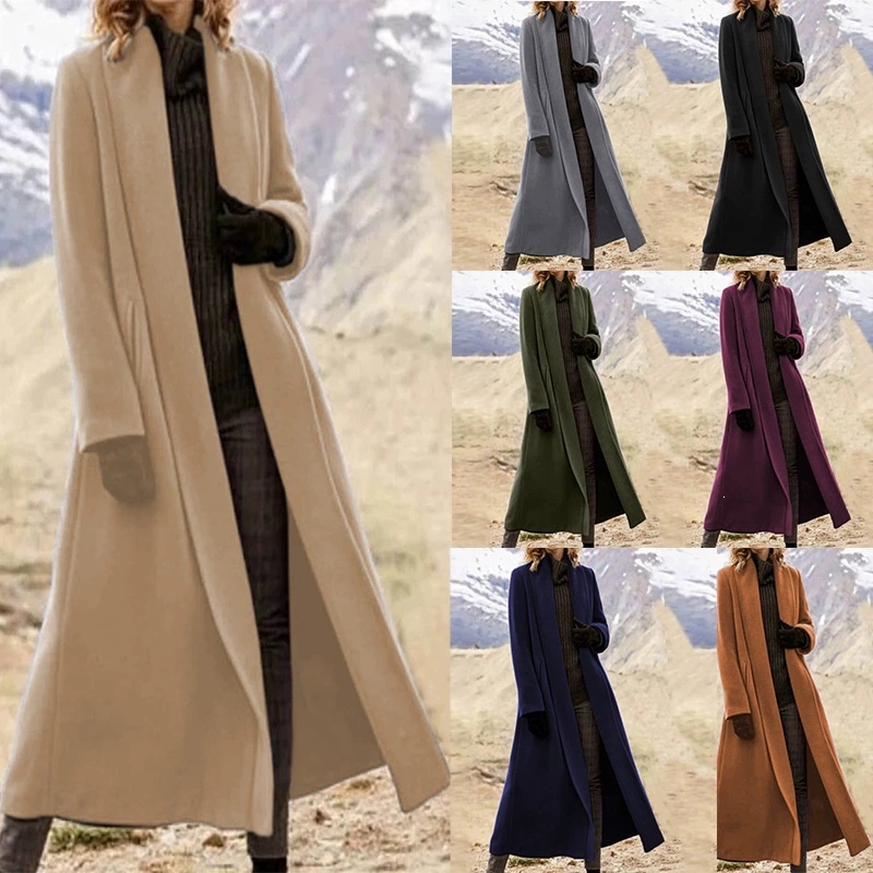 Plus Size Extra Long Woolen Co - Wool Coat Peacoat recension och pris