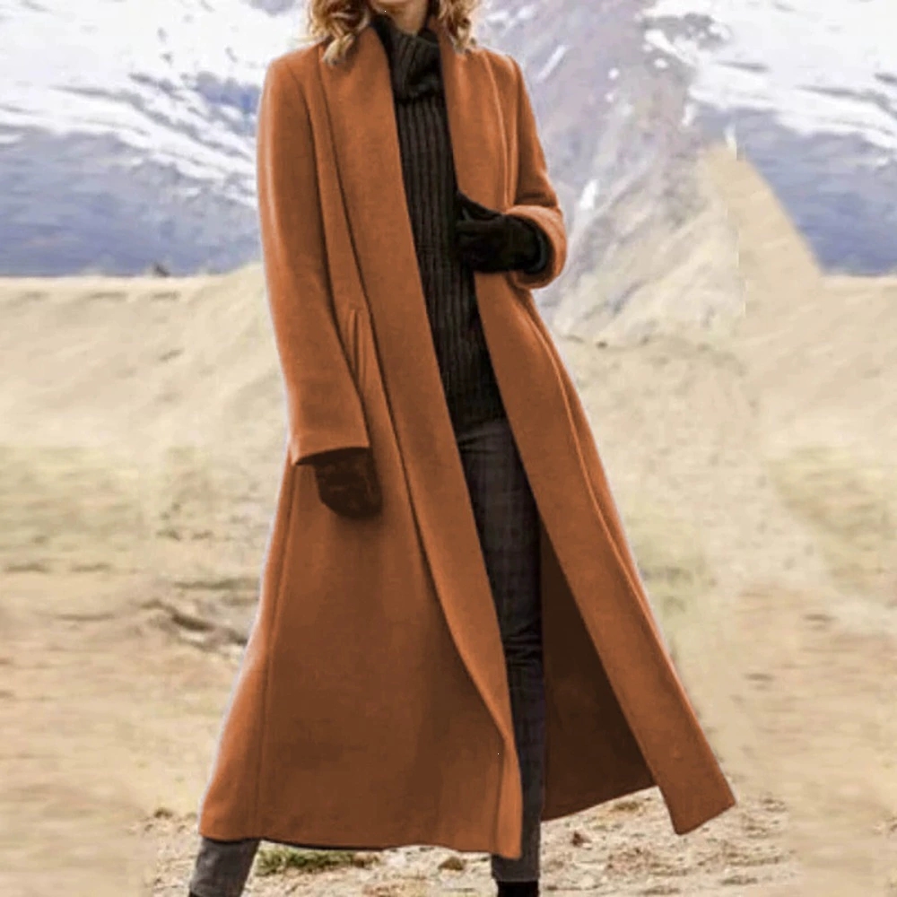 Plus Size Extra Long Woolen Co - Wool Coat Peacoat recension och pris