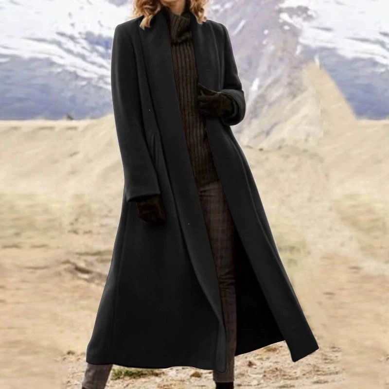 Plus Size Extra Long Woolen Co - Wool Coat Peacoat recension och pris