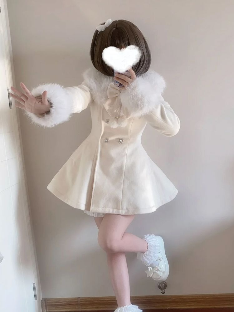 Japanese Autumn Winter Elegant - Wool Coat Peacoat recension och pris