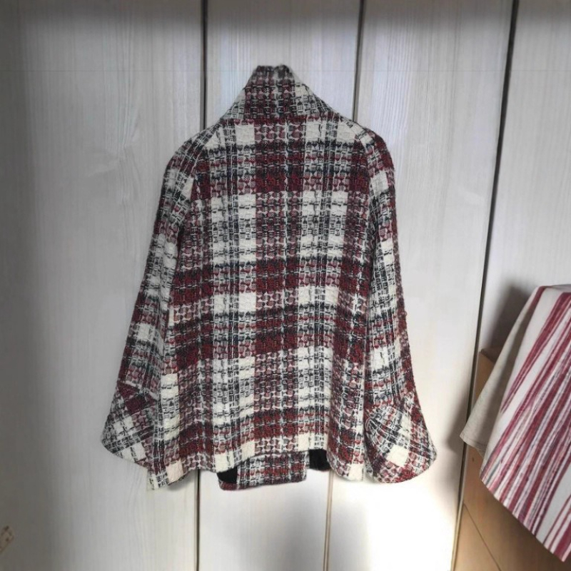 Warm Checkered Turtleneck Shou - Wool Coat Peacoat recension och pris